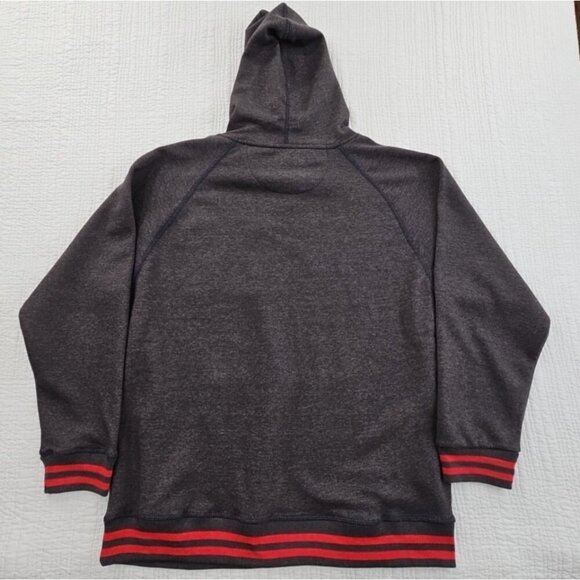 NWT Stitches Atlanta Braves MLB Men's X-Large V-Neck Hooded Grey Sweatshirt NEW - Picture 2 of 15